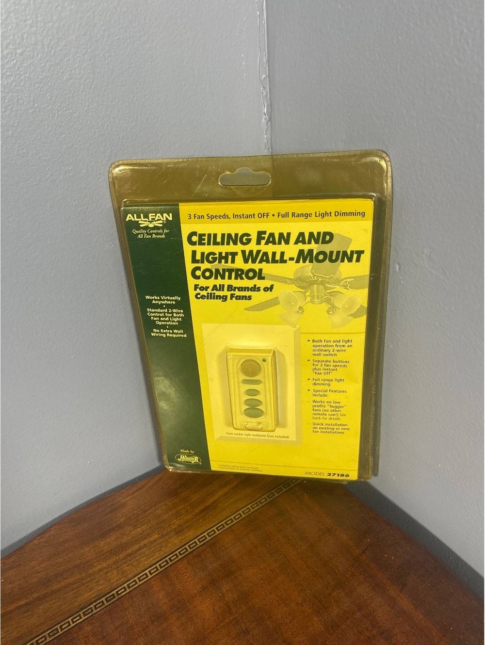 Hunter Ceiling Fan and Light Wall-Mount Control Model 27186